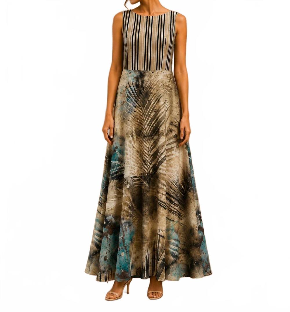 NEW PIER ANTONIO GASPARI stam long sleeveless dress in palm desert line